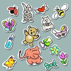 Set of Kid's Stuff Stickers N2