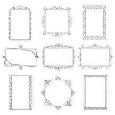 Set of vector doodle frames N12
