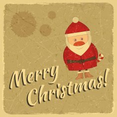 Merry Christmas retro card with Santa Claus
