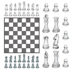 chessboard game hand drawn vector illustration N9