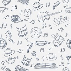 music seamless pattern N8