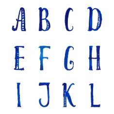 English watercolor decorative alphabet N2