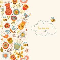 Banner with flowers and place for your text N14