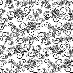 Seamless Floral Pattern (Vector) Hand Drawn Texture N182