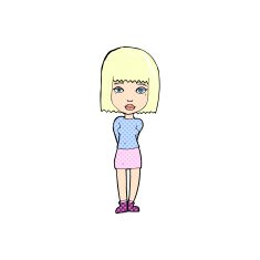 comic cartoon serious girl N3
