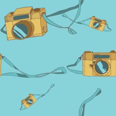 Vintage cameras seamless pattern
