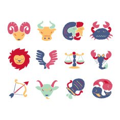 Set of 12 Zodiac Signs N2