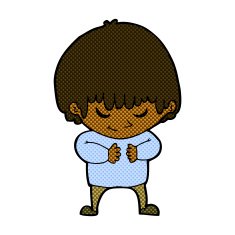 comic cartoon shy boy N3