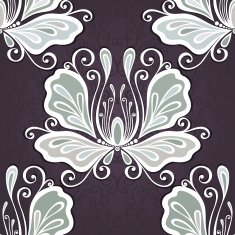 Seamless Floral Pattern (Vector) Hand Drawn Texture N183