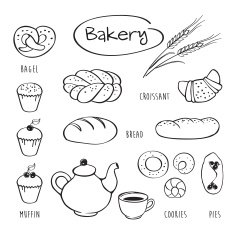 Set of elements for the bakery Bakery menu N2
