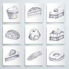 Sketch cake icons