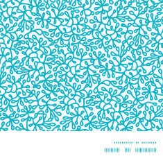 Vector abstract underwater plants horizontal frame seamless pattern background