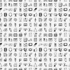 seamless doodle communication pattern N83