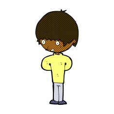 comic cartoon nervous boy N2