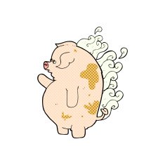 comic cartoon fat smelly pig