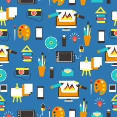 Seamless pattern with design equipment N2