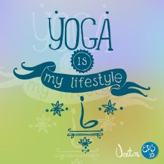 Retro font composition hand drawn - yoga meditation healthy l