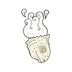 comic cartoon old fish head