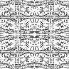 Ethnic monochrome seamless pattern Hand-drawn background template N18