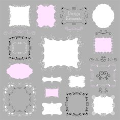 Vintage frames and decoration elements