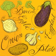 Vegetables and calligraphy N2
