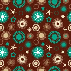 Seamless abstract floral pattern brown and blue