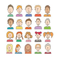 Big vector set cartoon avatars N2