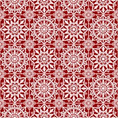 White Lace Seamless Pattern Red Background