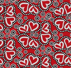 heart zentangle style seamless pattern
