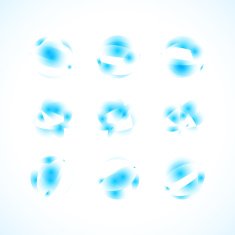 set of abstract blue fashion icon for design