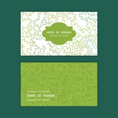 Vector curly doodle shapes horizontal frame pattern business cards set