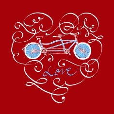 Calligraphic vintage bicycle postcard N3