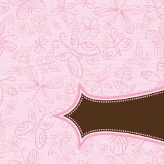 grunge wooden pink background with hand draw butterflies