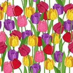 Seamless pattern with spring flowers Tulips