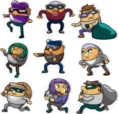 cartoon thief icon