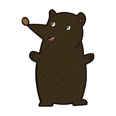 funny cartoon black bear N20