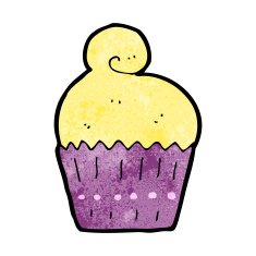 cartoon cupcake N240
