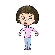 cartoon woman shrugging shoulders N739