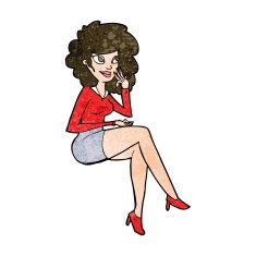cartoon office woman sitting N14