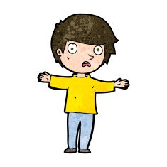 cartoon worried boy N46