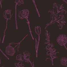 Vector Seamless Pattern of Flowers N20