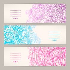 banners with wavy patterns