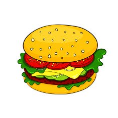 Vector cartoon hamburger icon N2