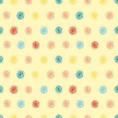 Summer seamless background with flower polka dots N3