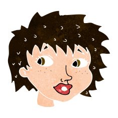 cartoon surprised woman N354