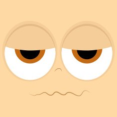 Funny Cartoon Character Face Illustration Editable N28