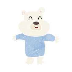 cartoon unhappy polar bear N9