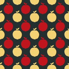 Seamless pattern with silhouettes apples