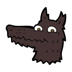 Cartoon Wolf Head N51