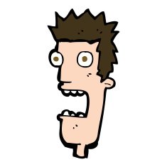 cartoon shocked man's face N11